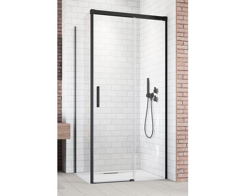 Perete Lateral Dus Radaway Idea Black S1 Stanga 90x200 Cm, Sticla Transparenta, Profil Negru
