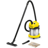 Aspirator cu sac KARCHER WD 2 Premium 16297800, 15l, 1000W, Galben-Argintiu