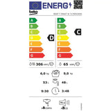 Masina de spalat rufe cu uscator Beko B5DFT59447W, Spalare 9 kg, Uscare 6 kg, 1400 RPM, Clasa C, HomeWhiz, AddXtra, SteamCure, Motor ProSmart Inverter, AquaWave, Alb