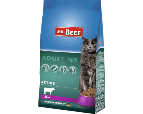 Hrana Uscata Pentru Pisici Mr. Beef Active Adult Cu Vita Fara Gluten 10 Kg