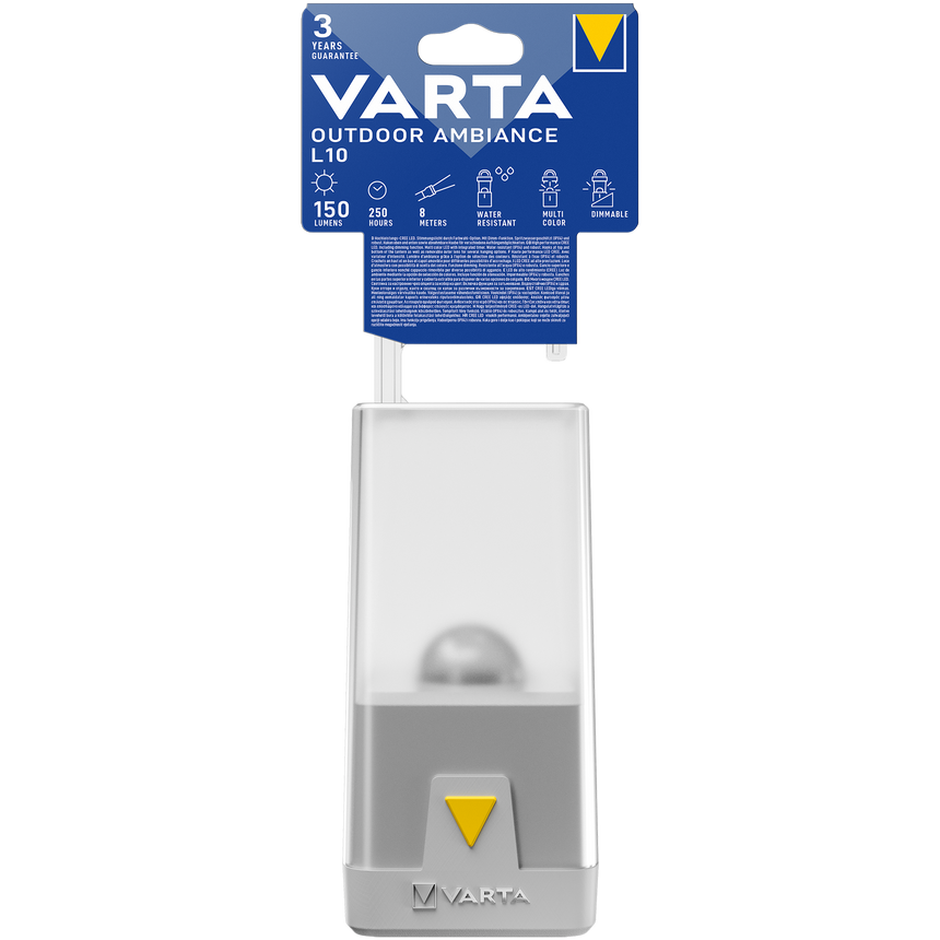 Lanterna LED camping Varta Outdoor Ambiance L10. tip felinar. 1.5W. 150 lm. lumina alba si colorata. 3x AA. IPX4