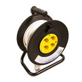 Prelungitor derulator cu 4 prize cu impamantare 25 metri, cu cablu 3x2.5mmp