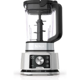 Blender Ninja Foodi Power Nutri 3-in-1 cu motor cu cuplu inteligent si 6 programe Auto-IQ, CB350EU 1200 W, bol de 2.1 L, cana de 700 ml si bol de 400 ml, negru/argintiu