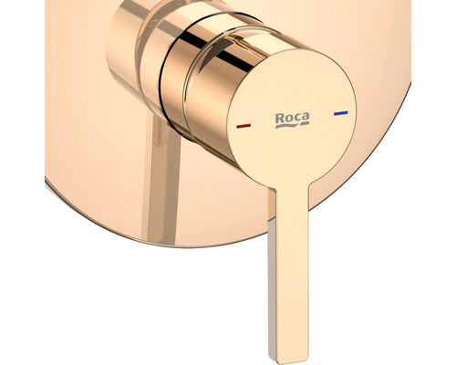 Baterie cada-dus incastrata cu monocomanda Roca Naia rose gold