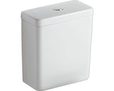 Rezervor WC Ideal STANDARD ceramic Connect Cube pentru combinare cu vas WC, dubla actionare, 3-6 l, alimentare laterala, alb