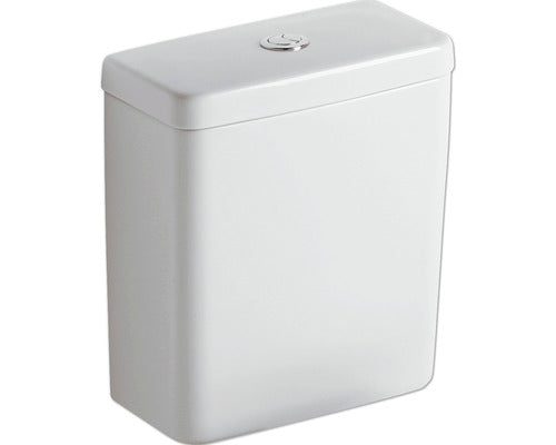 Rezervor WC Ideal STANDARD ceramic Connect Cube pentru combinare cu vas WC, dubla actionare, 3-6 l, alimentare laterala, alb