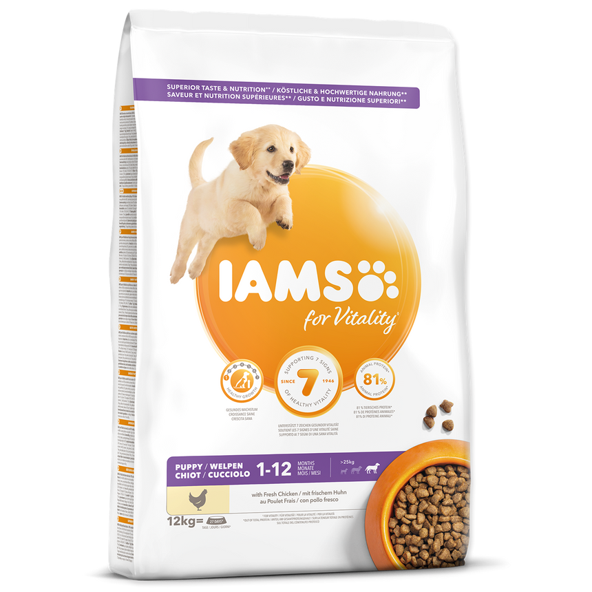 Hrana uscata pentru caini IAMS dog puppy large chicken 12KG