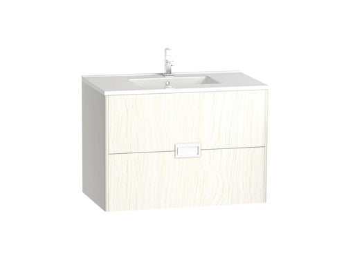 Set Cubo Baza Lavoar si Lavoar, 2 Sertare, PAL, 75 cm, Alb