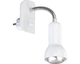 Lampa pentru citit Briloner Fiche, cu intreruaptor, brat flexibil, E14, max. 1x25W, 22x14 cm, Alb