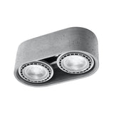 Lampa de tavan Basic gri beton 2 becuri rotunde industriale de interior