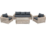 Set Mobilier Gradina Premium Luxur Poliratan 4 Piese 5 Locuri Gri