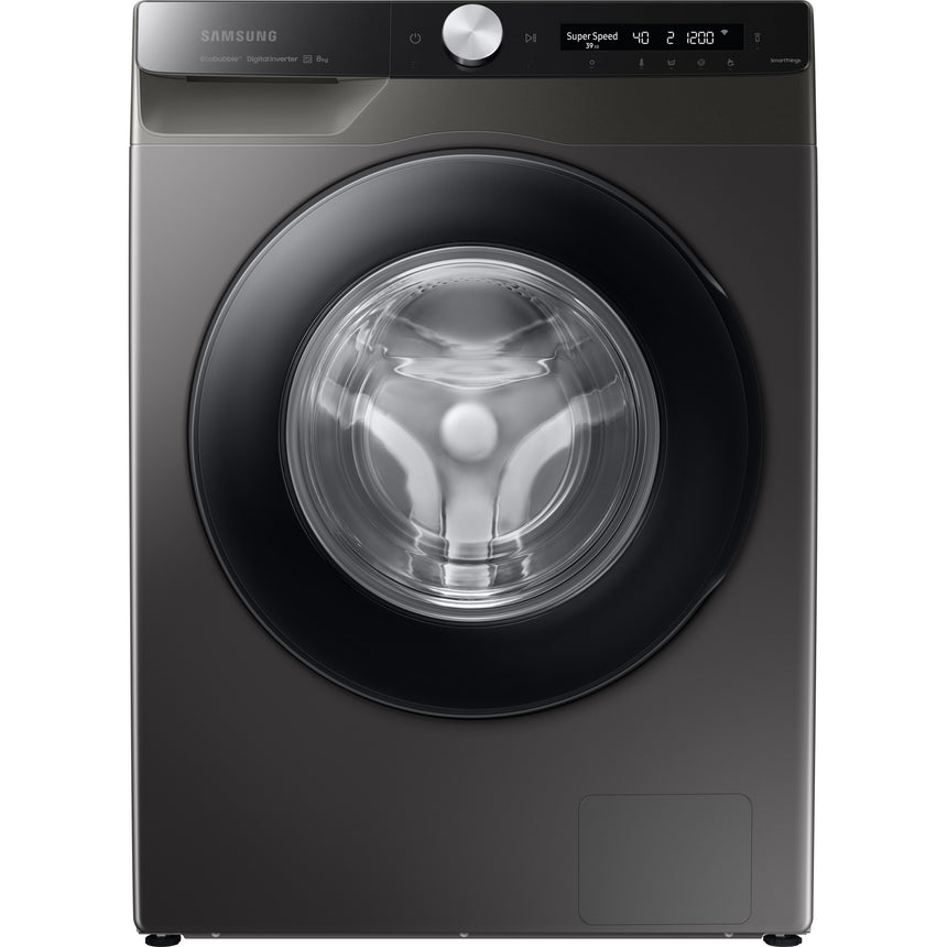 Masina de spalat rufe Slim Samsung WW80A6S28AX/S7, 8 kg, 1200 RPM, Clasa E, AI Control, Steam, Quick Bubble, Wifi, Inox