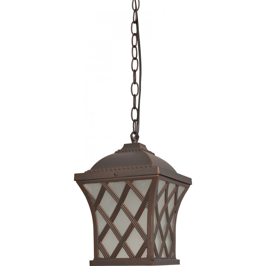 Pendul de exterior Klausen Jersey 7, maro antic, 1XE27, H:105cm, aluminiu, IP23