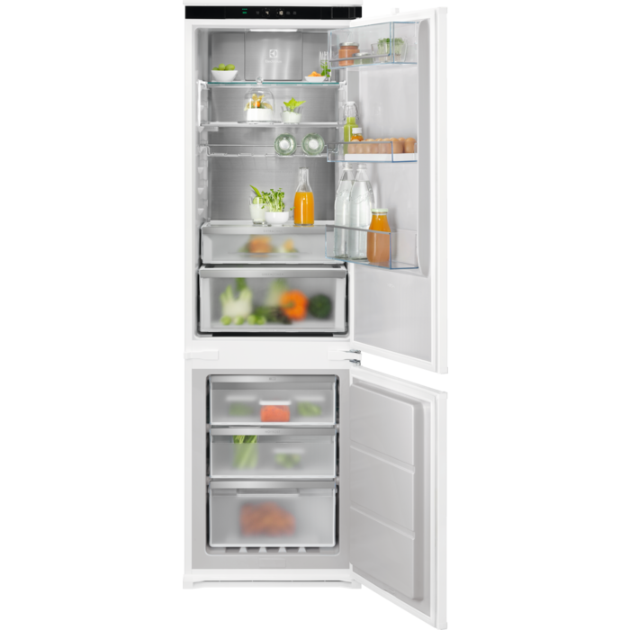 Combina frigorifica incorporabila Electrolux ENC8MD18S, 248 l, Multiflow, Usa reversibila, Control electronic, Fresh Frost Free, Clasa D, H 178 cm