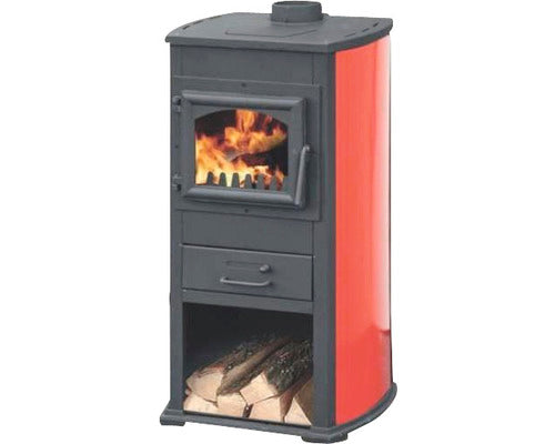 Semineu pe lemne Fornello Ekonomik ZAR, 7-8 KW, 930x460x460 mm, Rosu