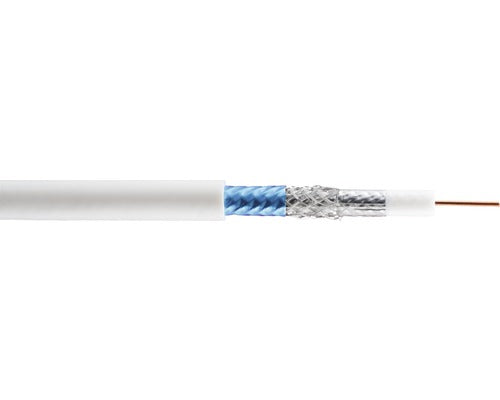 Cablu Tv Coaxial Rg6/u 1, 02mm² 85db Alb, Inel 50m, Ecranare Tripla
