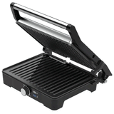Gratar, AENO, EG2, 2000W, Control temperatura, Deschidere 180°, 290x234mm, Negru/Argintiu