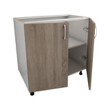 Corp Baza haaus Karo, 2 Usi, Stejar Sonoma Inchis/Alb, 80 x 50 x 80 cm