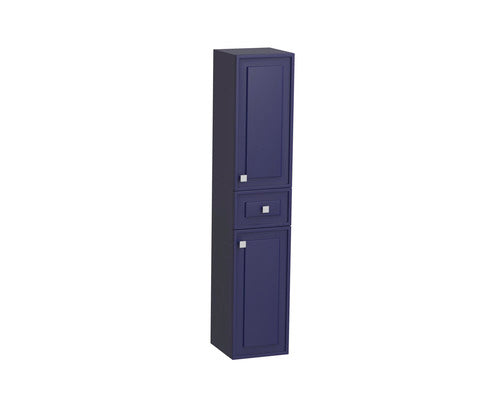 Dulap baie inalt Rustica, 2 usi 1 sertar, MDF, 35x160 cm, albastru