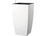 Ghiveci Tip Vaza Lafiora, Plastic, 31x31x57 Cm, Alb Mat, Inclus Set De Udare A Pamantului Si Indicator Al Nivelului De Apa