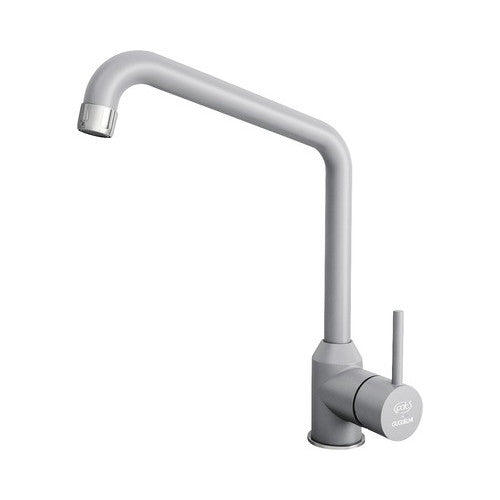 Baterie bucatarie monocomanda Impact, pipa inalta, cartus cu disc ceramic 40 mm, aerator, gri granit inchis