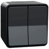 Intrerupator dublu cap-scara Schneider Mureva MUR55022, montaj aplicat, IP55, Gri