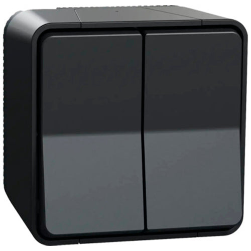 Intrerupator dublu cap-scara Schneider Mureva MUR55022, montaj aplicat, IP55, Gri