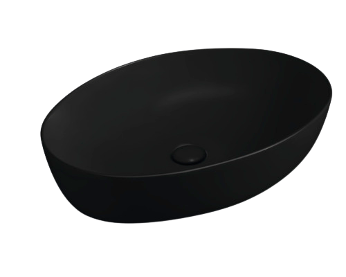 Lavoar pe Blat Jungborn Kalen, 62,5 x 42 cm, cu Dop Ceramic, Negru Mat