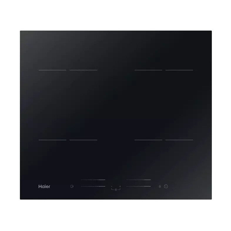 Plita incorporabila Haier HAIPSJ64MC, Inductie, 4 zone de gatit, WiFi, Boost, Sonda carne wireless, Slider Touch Control,60 cm, Neagru