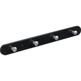 Cuier de perete, plastic, negru, cu 4 agatatori, 380x40x30 mm
