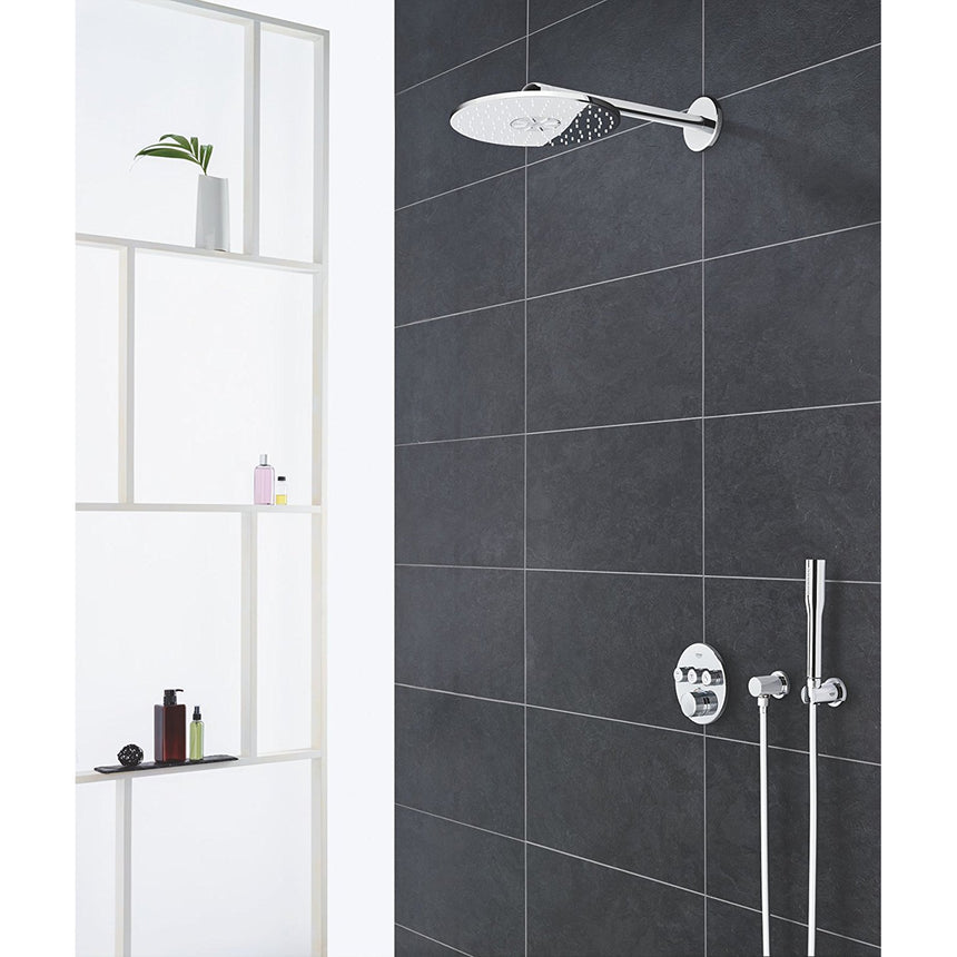 Sistem de dus cu termostat Grohe Smartcontrol Perfect 310 S, incastrat, butoane push&turn, 2 functii dus, para dus inclusa, anti-calcar, crom