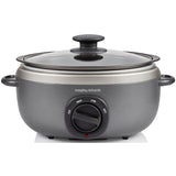 Slow cooker MORPHY RICHARDS Titanium 460022EERROM, 165W, 3.5l, 3 programe, argintiu-negru