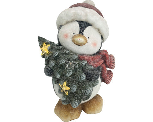 Figurina Pinguin Lafiora 3 Led-uri 23x22x35, 5 Cm Alb Cald