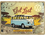 Tablou Metalic Decorativ Vw Bulli - Get Lost 30x40 Cm