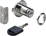 Incuietoare Aplicata Mobilier Hettich Ø18 Mm, Cilindru Cu 2 Chei, Nichelata, Pentru Usi Mobila Cu Deschidere In Sus