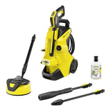 Aparat de spalat cu presiune Karcher K 4 Power Control Home,1800 W, motor racit cu apa, 130 bar presiune maxima, 420 l/h debit maxim, furtun de presiune 8 m, perie exterior T5 , detergent exterior 0.5L
