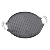 Plita fonta cu manere, cu 2 fete, neteda si striata, Ø 33 cm, OUTDOORCHEF
