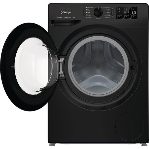 Masina de spalat rufe cu incarcare frontala Gorenje WNEI84AS/B, 8 kg, clasa energetica A, 1400 rpm, SoftSound, Negru