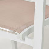 Scaun de gradina Barbana, metalic, cadru din aluminiu alb, culoare roz, 56 x 86 x 59 cm
