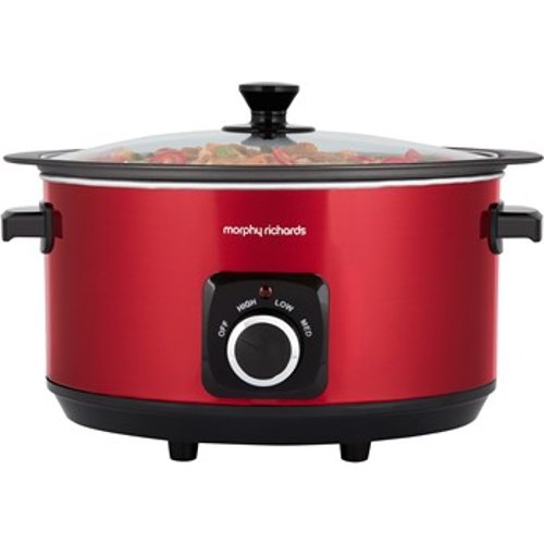 Slowcooker Morphy Richards 460014, capacitate 3.5l, Rosu