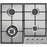 Plita incorporabila Hansa Integra BHGI631542, Gaz, 4 Arzatoare, Aprindere electrica, Gratare fonta, Inox