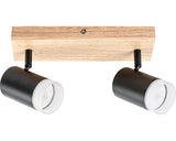 Sina Spoturi Toras Gu10 Max. 2x5w, Ø60mm Negru/Stejar