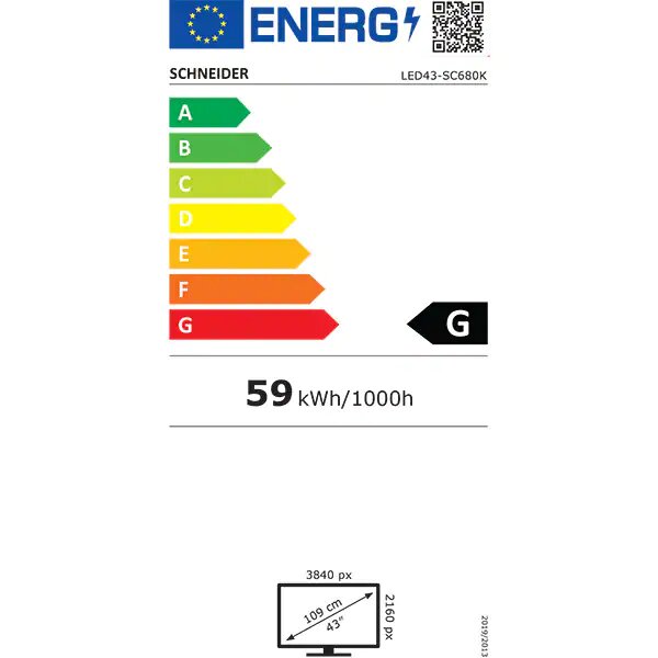Televizor LED Smart SCHNEIDER LED43-SC680K, Ultra HD 4K, 109 cm, Clasa G, Negru