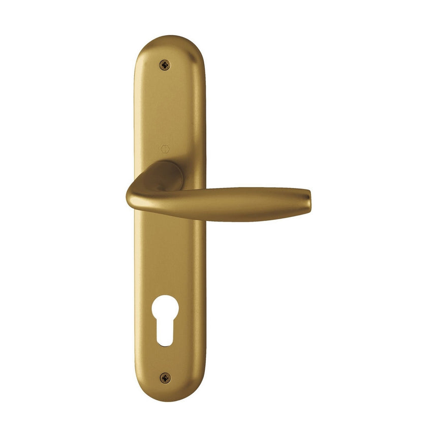 Maner usa interior, Hoppe New York, cu sild pentru cilindru, culoare bronz, 90mm
