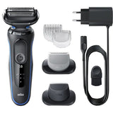 Aparat de ras electric Braun 50-B1620s, sistem EasyClean, utilizare uscata si umeda, albastru