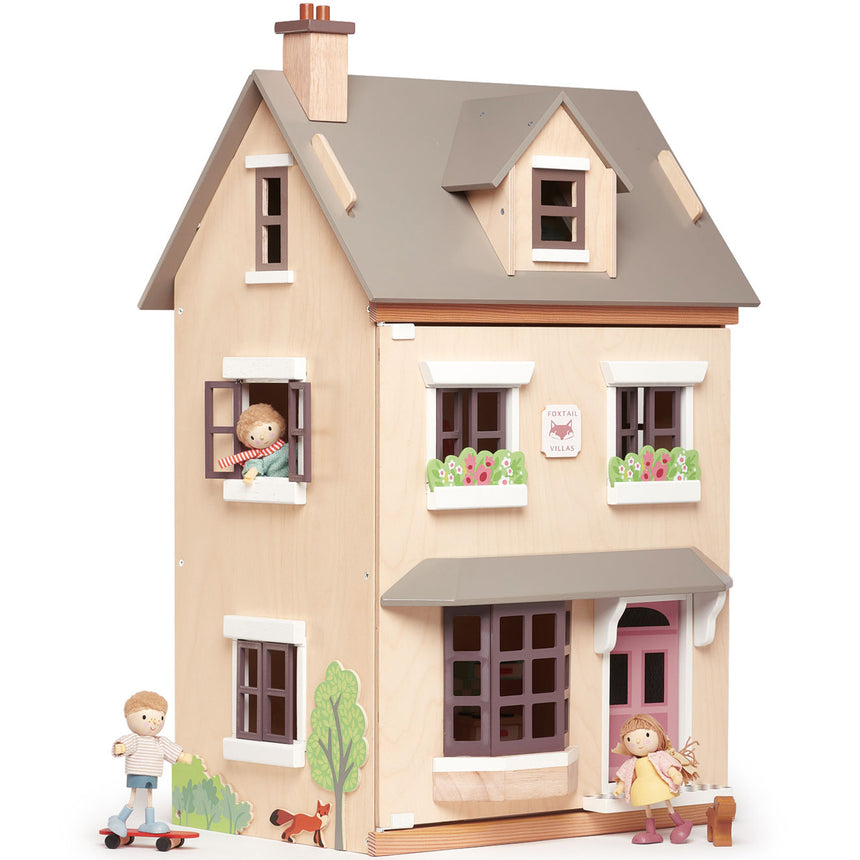 Casuta din lemn pentru papusi Tender Leaf Toys - Foxtail Villa, 16 piese