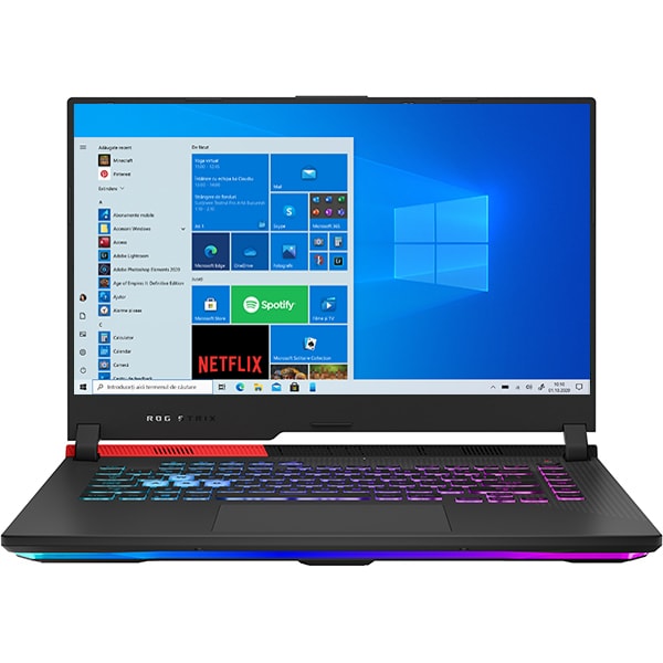 Laptop Gaming ASUS ROG Strix G15 G513QM-HF120T, AMD Ryzen 9 5900HX pana la 4.6GHz, 15.6" Full HD, 16GB, SSD 512GB, NVIDIA GeForce RTX 3060 6GB, Windows 10 Home, Negru