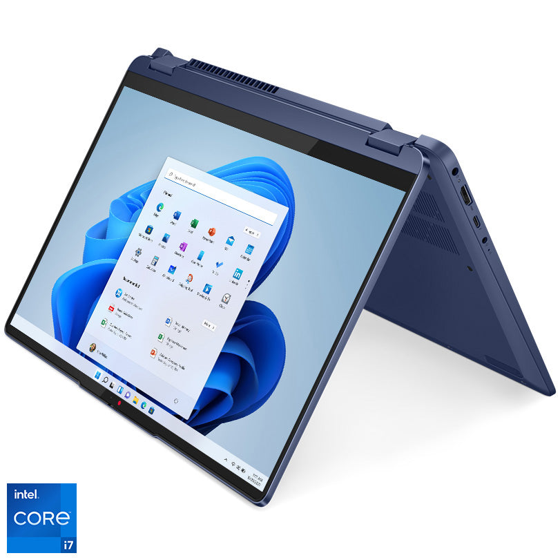 Laptop Lenovo IdeaPad Flex 5 14IRU8 cu procesor Intel® Core™ i7-1355U pana la 5.0 GHz, 14", WUXGA, OLED, Touch, 16GB, 512GB SSD, Intel® Iris® Xe Graphics, Windows 11 Home, Abyss Blue