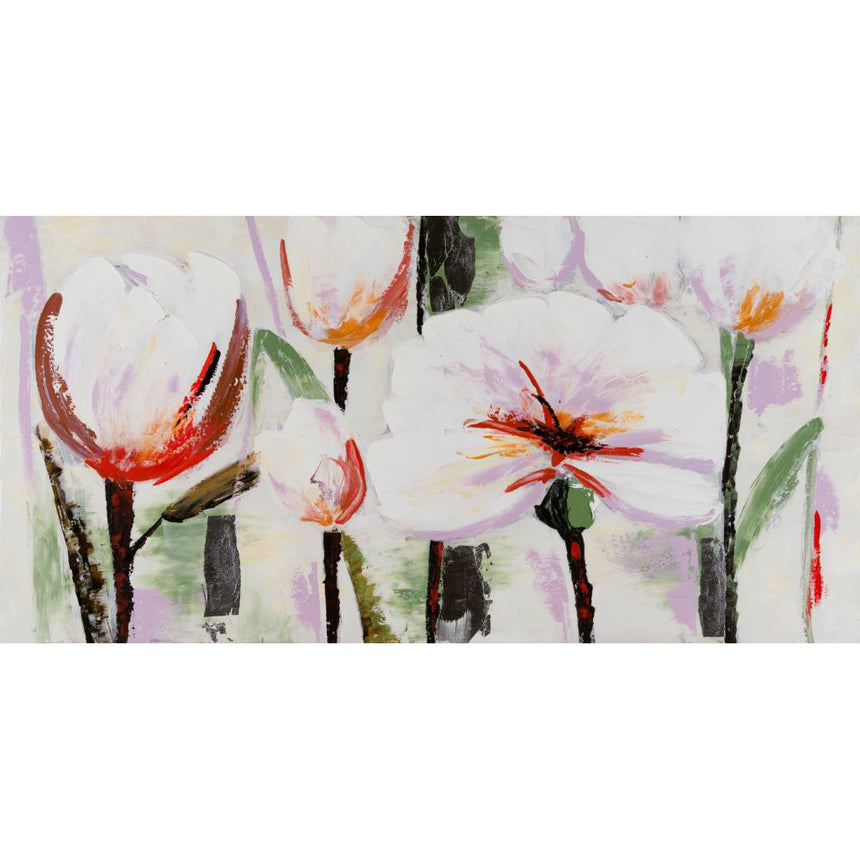 Tablou pictat manual Frezii, 60 x 120 cm