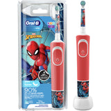 Periuta de dinti electrica Oral-B D100 Vitality Spiderman pentru copii, Curatare 2D, 2 programe, 1 capat, 4 stickere incluse, Rosu